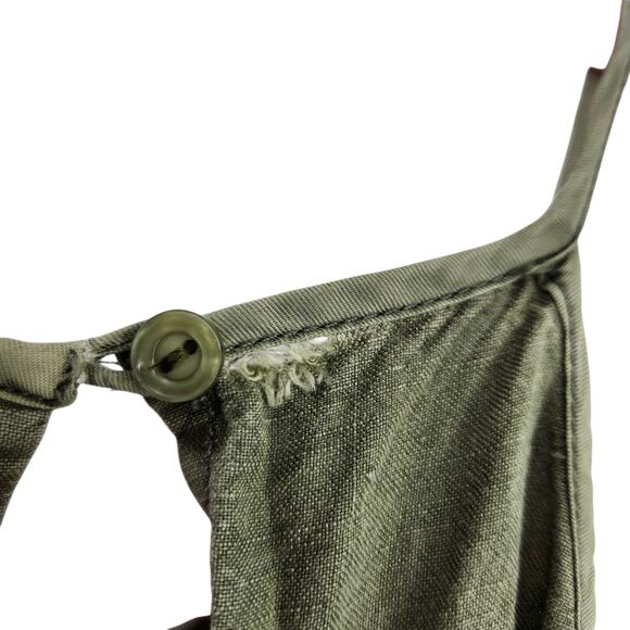 YFB Diego Jumpsuit Size Medium Green Linen Blend Sleeveless Keyhole Back - Picture 9 of 10